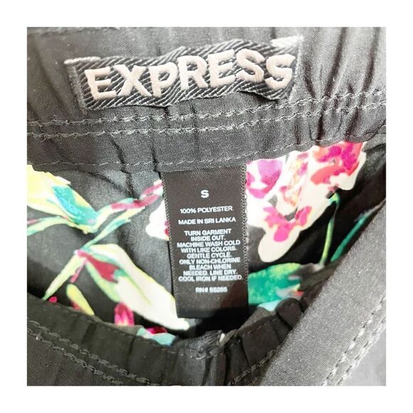 Express Pants Floral Drawstring Loose Fit Pull On Pockets Womens Small - Picture 6 of 6